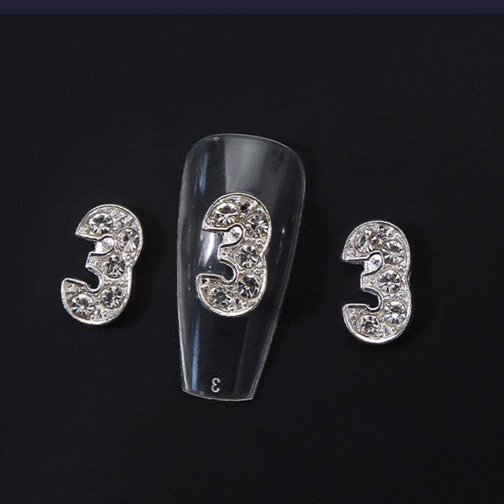 Phụ Kiện Trang Trí Móng Tay Hình Số 0-9 Sang Trọng Thời Trang|Phụ Kiện Trang Trí Móng Tay 3D Bằng Kim Loại Nhiều Màu Sắc Thời Trang