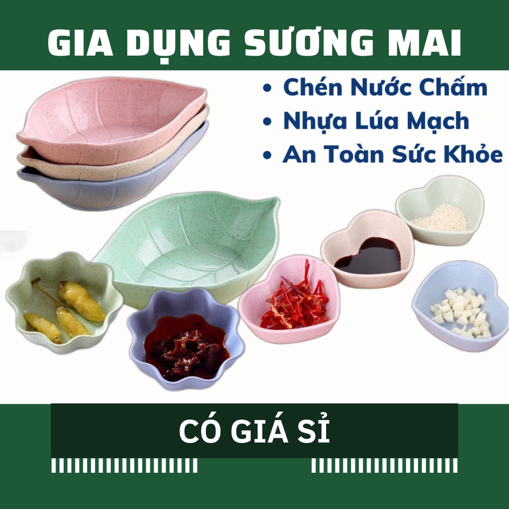 Chén Dĩa Nước Chấm Nhựa PP Lúa Mạch Đủ Kiểu
