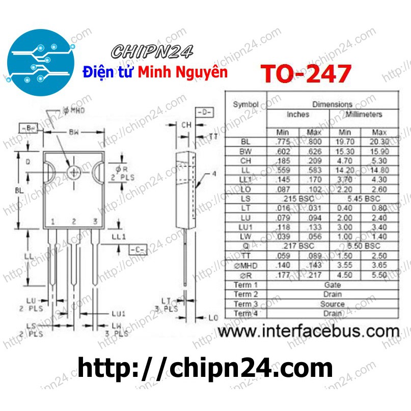 [1 CON] IGBT 50N60 TO-247 600V 50A Kênh N (IXFH50N60P3 IXFH50N60) (Linh kiện điện tử)