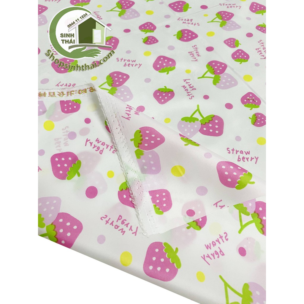 Vải lót hình trái dâu, vải may lót ba lô, túi xách