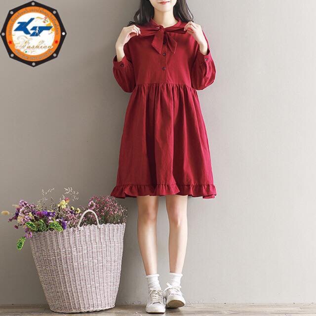 ĐẦM BABYDOLL ĐỎ ĐÔ CỔ NƠ