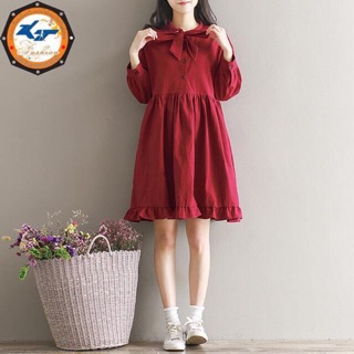 ĐẦM BABYDOLL ĐỎ ĐÔ CỔ NƠ