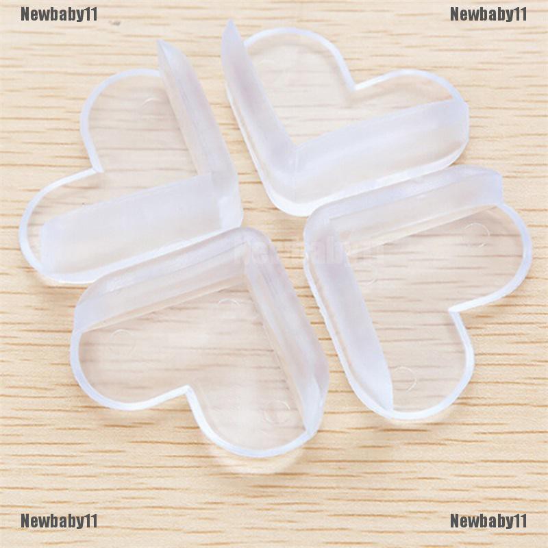 Set 4 Miếng Bọc Cạnh Bàn Bằng Silicon Hình Trái Tim Bảo Vệ An Toàn Cho Bé