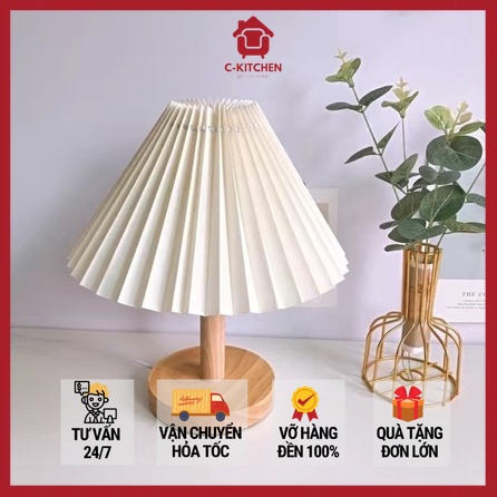 Đèn Ngủ Để Bàn Thân Gỗ Phong Cách Hàn Quốc - Đèn Ngủ Xếp Ly [CKITCHEN_Bếp Xinh Nhà Đẹp]