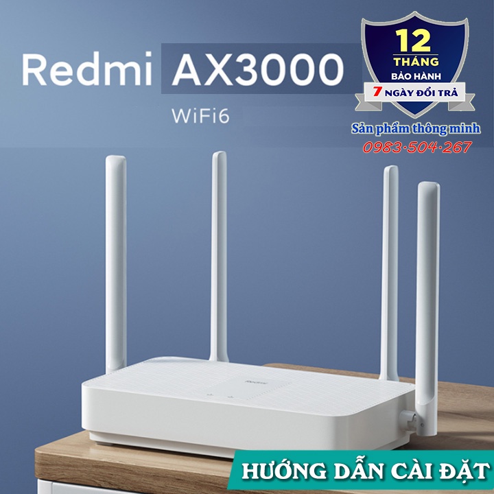 [Mã 55ELSALE1 giảm 7% đơn 300K] Bộ phát Wifi Router Xiaomi Redmi AX1800 - AX3000 hỗ trợ - Wifi 6 - Mesh - 128 thiết bị