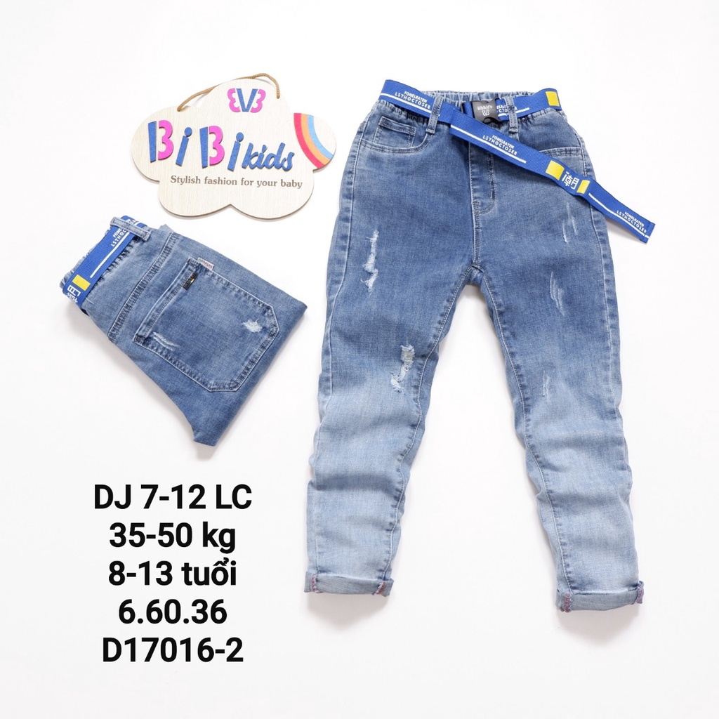 QUẦN JEANS DÀI BÉ TRAI 8 - 12 TUỔI (35-50KG)