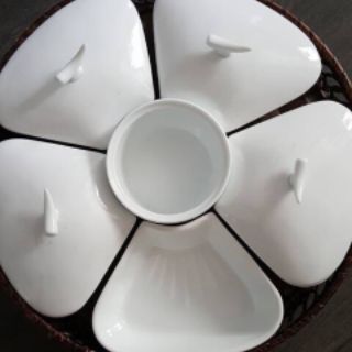 Khay mứt bánh kẹo sứ Bát Tràng