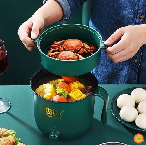 Nồi Lẩu Mini  Điện Đa Năng,  Nồi Lẩu Hấp Mini 2 Tầng Cao Cấp  GADUVI [BẢO HÀNH 1 ĐỔI 1]