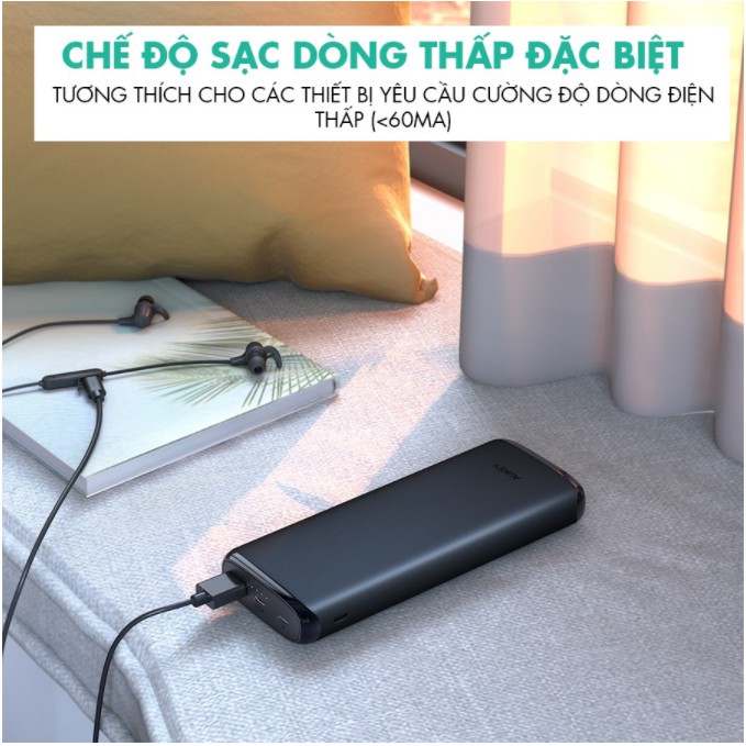 Sạc Dự Phòng 20000mAh AUKEY PB-Y23, sạc vào bằng cáp lightning-Iphone/Ipad, Aukey VIETNAM,mới 100%, B/hành 2 năm 1 đổi 1