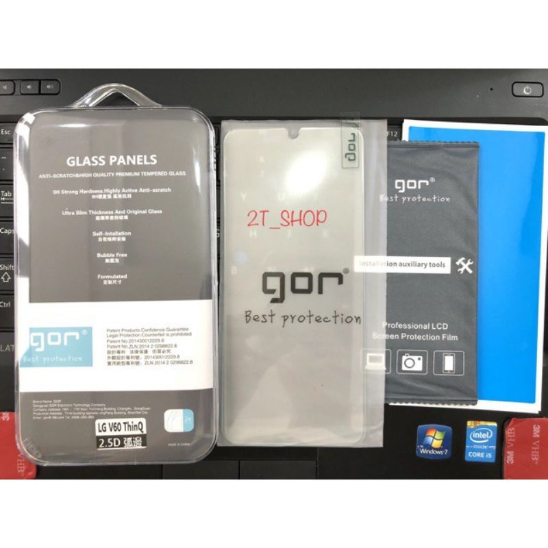 Bộ 2 kính cường lực LG V60 ThinQ trong suốt chính hãng GOR full box