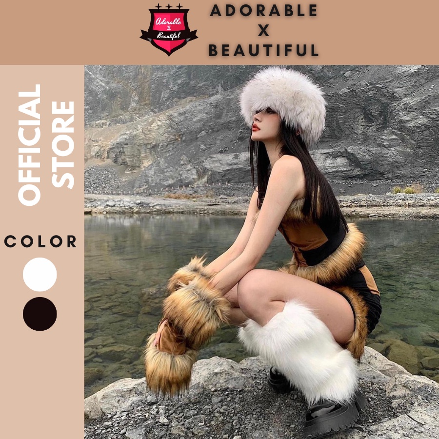 Tổng Hợp Tất Ống Trendy Style Nữ Sinh Nhật Bản, Vớ Lông Trắng/Đen Mềm Mịn Có Thể Đeo Tay