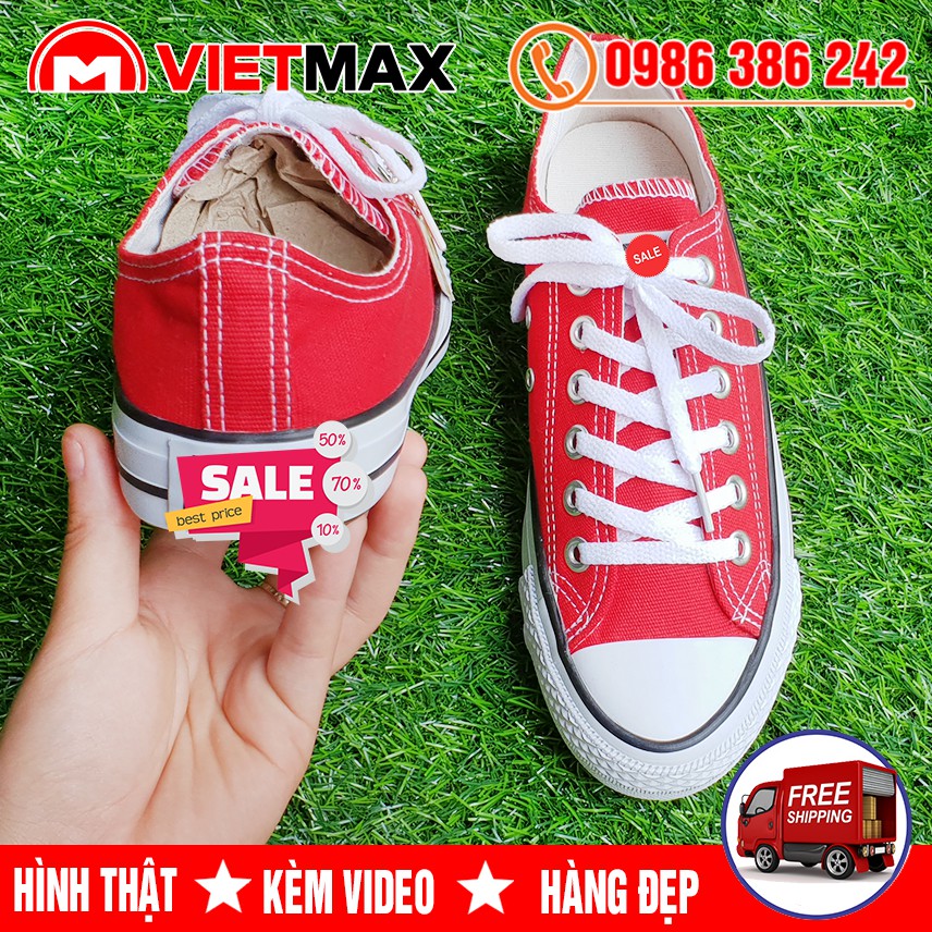 🔥 [HOT] Giày Thể Thao CV Classic Đỏ Tươi Thấp Cổ Hàng Sale