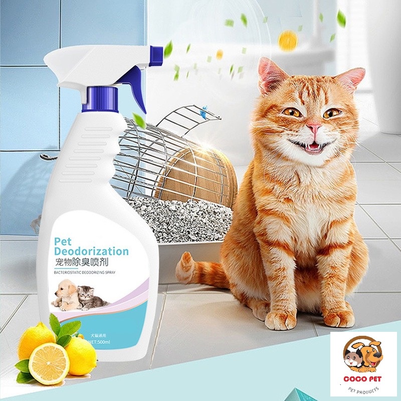 Chai Xịt Khử Mùi Hôi Và Sát Khuẩn Chuồng, Lồng, Nệm, Cát, Phân...Cho Chó Mèo Borammy 500ml Hương Chanh Thơm Mát Dịu Nhẹ