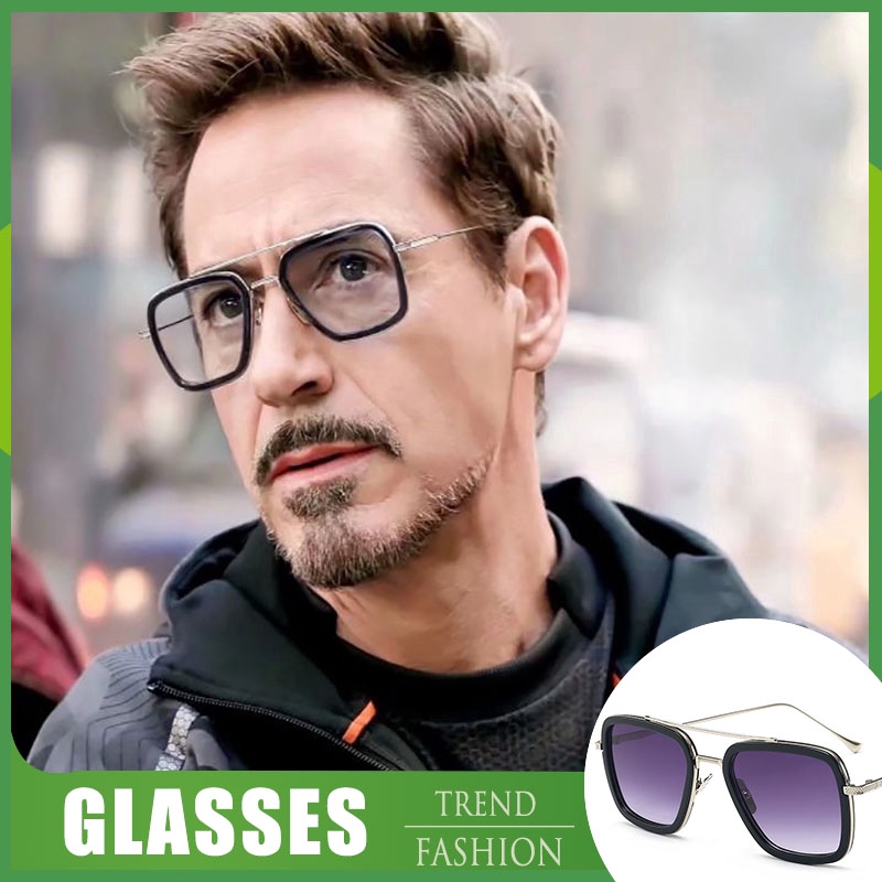 Kính Iron Man Kính râm vuông Retro Khung kim loại Aviator cho nam