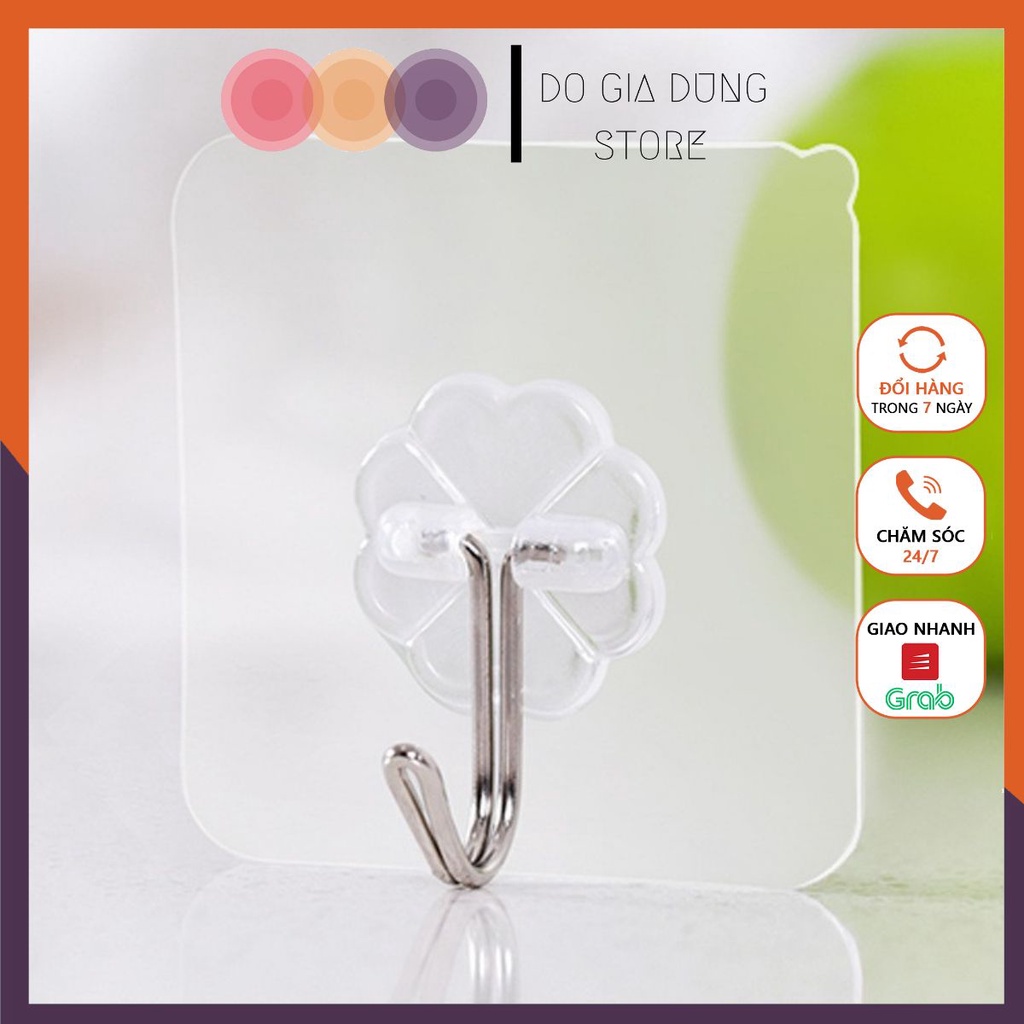 Móc Dán Tường Siêu Dính Trong Suốt Chịu Lực Tốt Treo Tường Chắc Chắn 6x6 cm