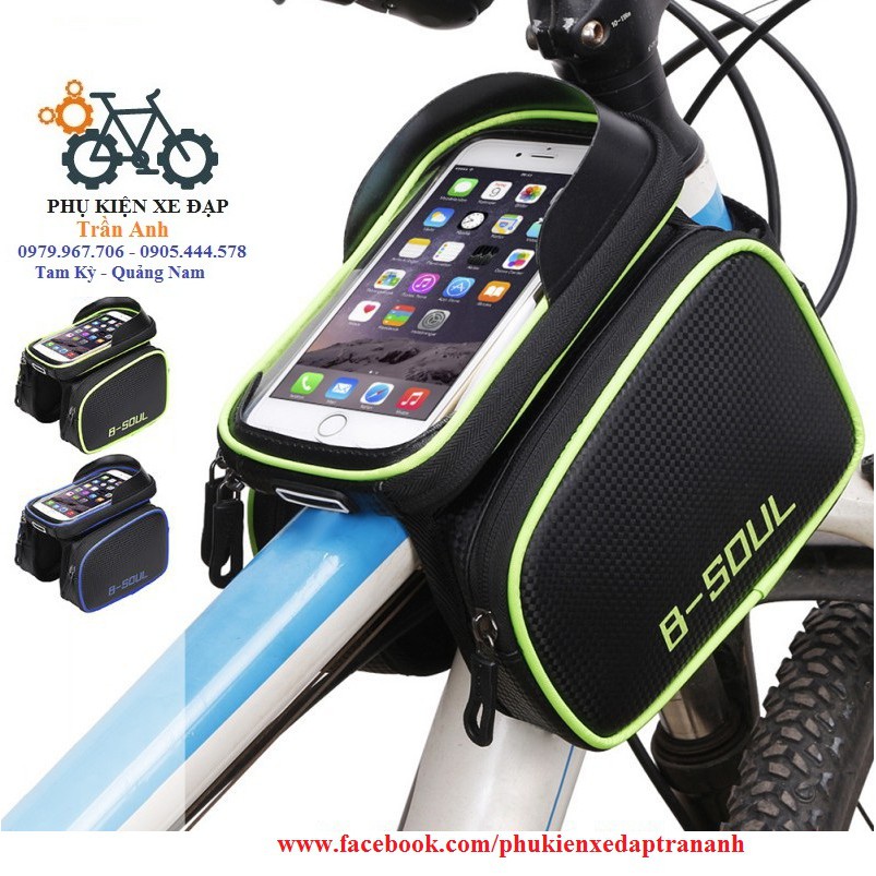 Túi đôi treo sườn xe đạp B-Soul có kệ điện thoại | BigBuy360 - bigbuy360.vn