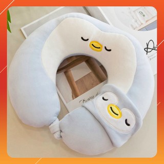 Gối kê cổ chữ U- kèm bịt mắt 2in1