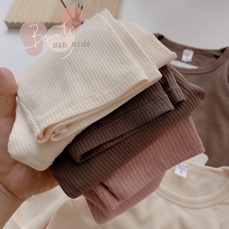 Đồ bộ bé gái chất tăm cotton Set bộ dài tay thu đông cho bé 1 2 3 4 5 6 tuổi
