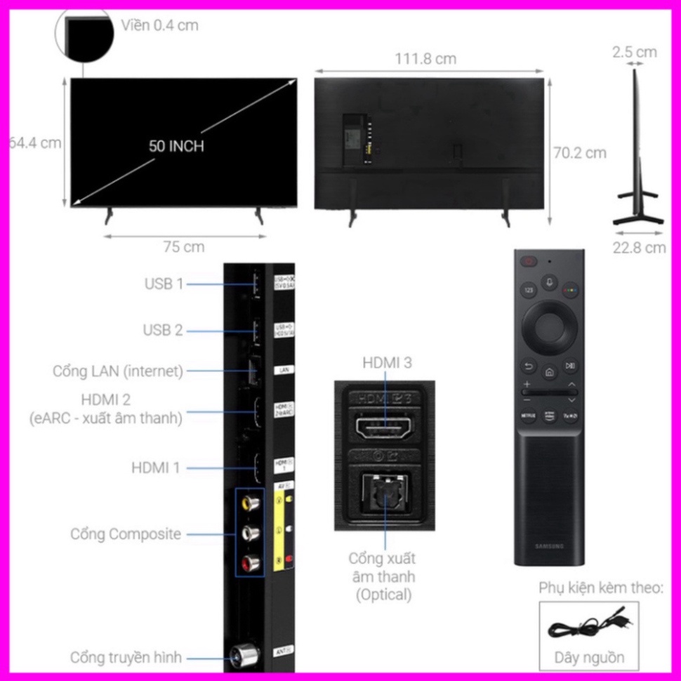 SP Uy Tín electric - . Smart Tivi 4K UHD Samsung 50 inch UA50AU8100 _lắp đặt toàn quốc _Giao nhanh , lắp đặt miễn phí đ