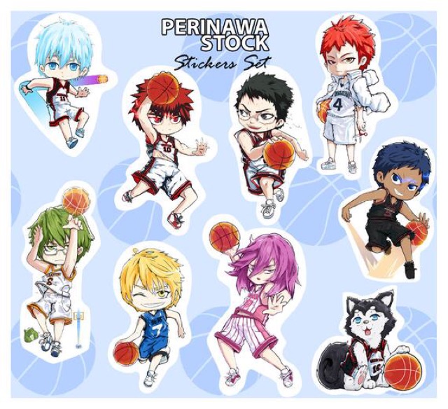 Sticker kuroko no basket 30 cái ép lụa mẫu ảnh khác nhau
