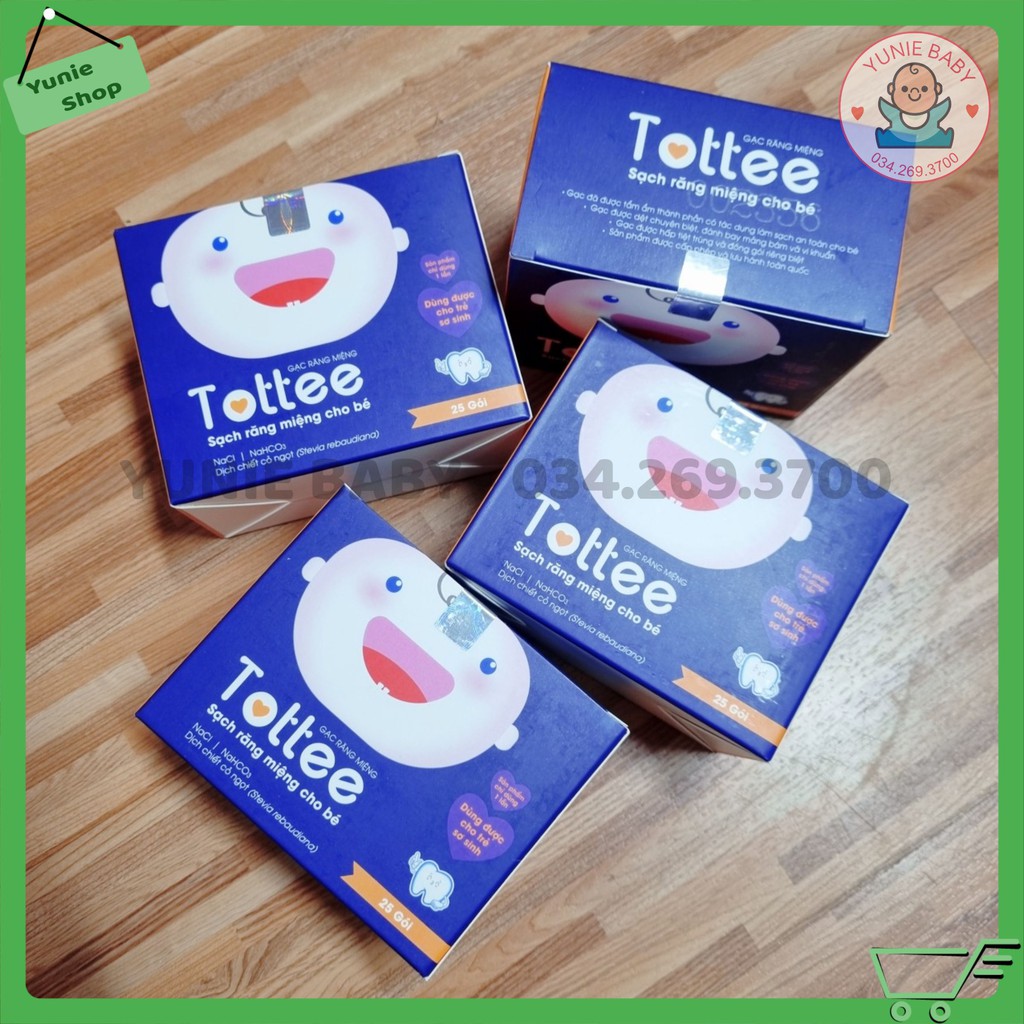 Gạc rơ lưỡi / răng miệng Tottee 25 gói/hộp