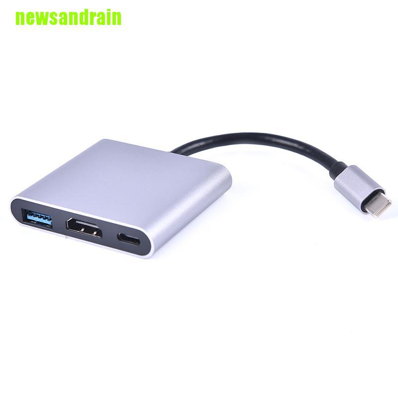 Cáp Chuyển Đổi 3 Trong 1 Từ Usb 3.1 Sang Usb-C 3.0 Hdmi Cho Android Macbook Samsung