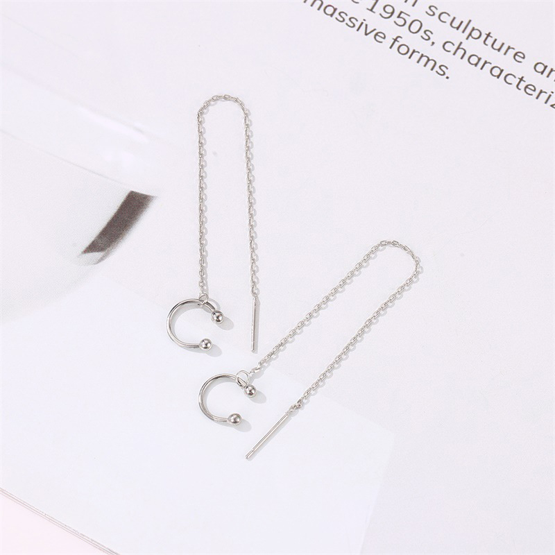 Bông Tai Dáng Dài Kiểu Chữ C Thiết Kế Đơn Giản Jp52