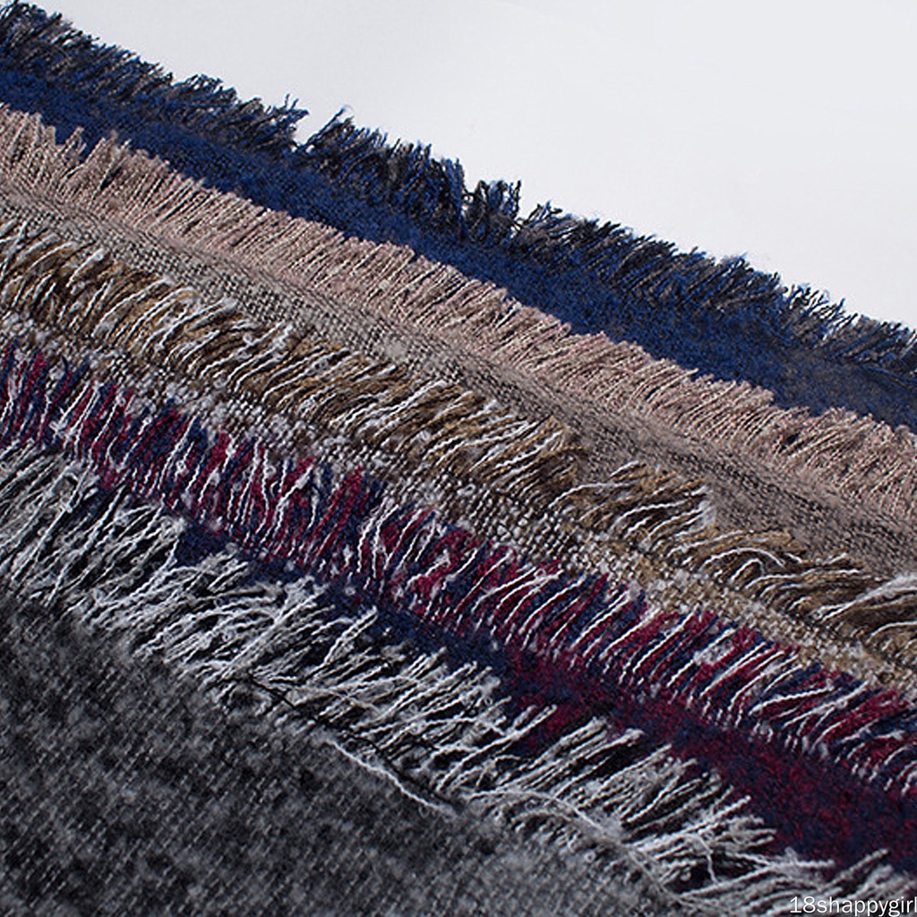 Khăn choàng cổ sợi polyester dày dặn màu sắc tương phản thời trang mùa đông cho nữ | BigBuy360 - bigbuy360.vn