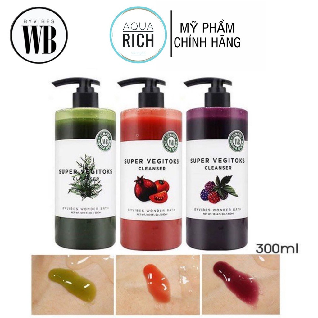 Sữa Rửa Mặt Vegitoks Rau Củ Thải Độc Hoa Quả 200ml - 300ml Mẫu Mới Nhất