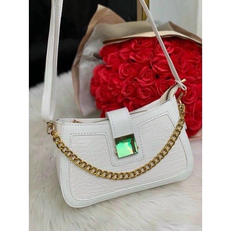Túi kẹp nách nữ da rắn khóa vuông rẻ đẹp  TIMIBAGS TM038