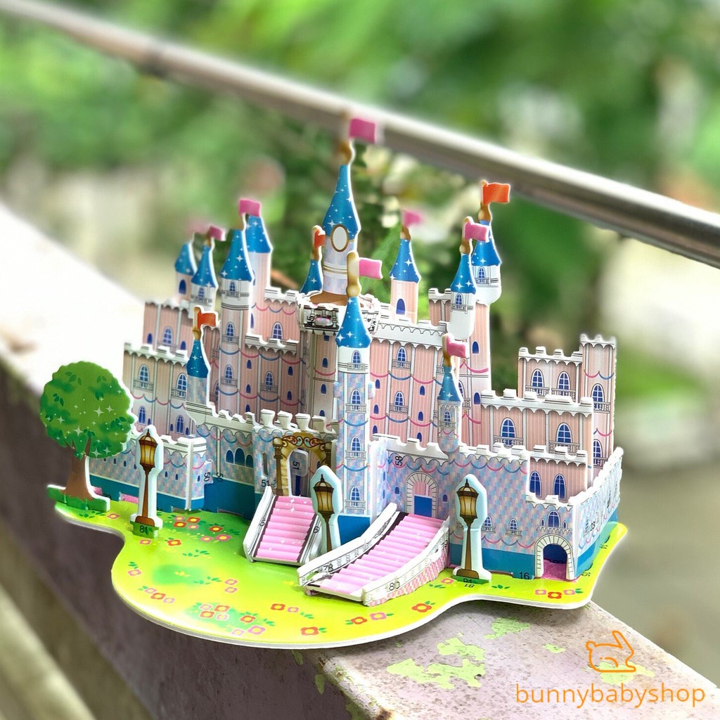 Bộ ghép hình 3D mẫu lâu đài, nhà cửa phát triển trí tuệ giúp cho bé tránh xa thiết bị điện tử hàng nhập từ Nhật Bản