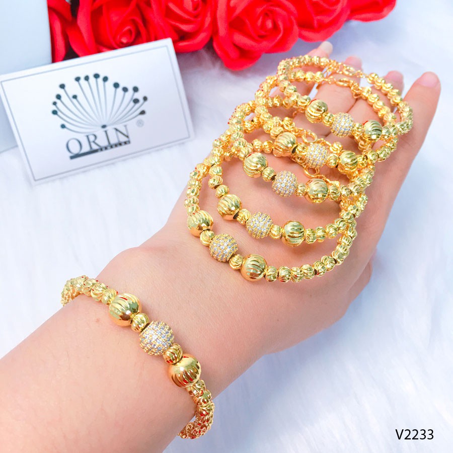 Vòng tay nữ, vòng bi đính đá xi màu 24 thiết kế thời thượng Orin V2233