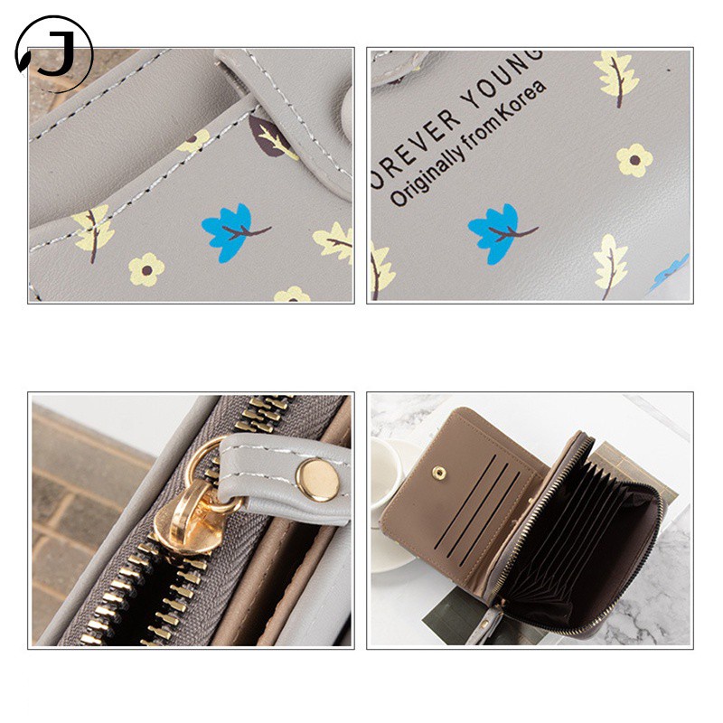 Ví Nữ Ngắn Cầm Tay Mini 2 gập thời trang Dáng Chất Liệu Đẹp Da PU Đựng Tiền Và Thẻ Tiện Lợi Cao Cấp Có Khóa Kéo nhỏ gọn Bóp Đựng Thẻ / Tiền Xu Cho Phụ Nữ