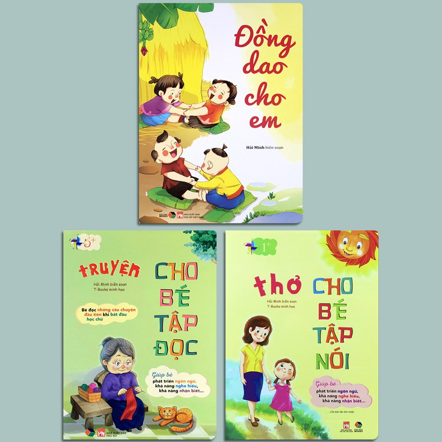 Sách - Thơ Cho Bé Tập Nói + Truyện Cho Bé Tập Đọc + Đồng Dao Cho Em (Bìa cứng) - Bộ 3 quyển, lẻ tùy chọn