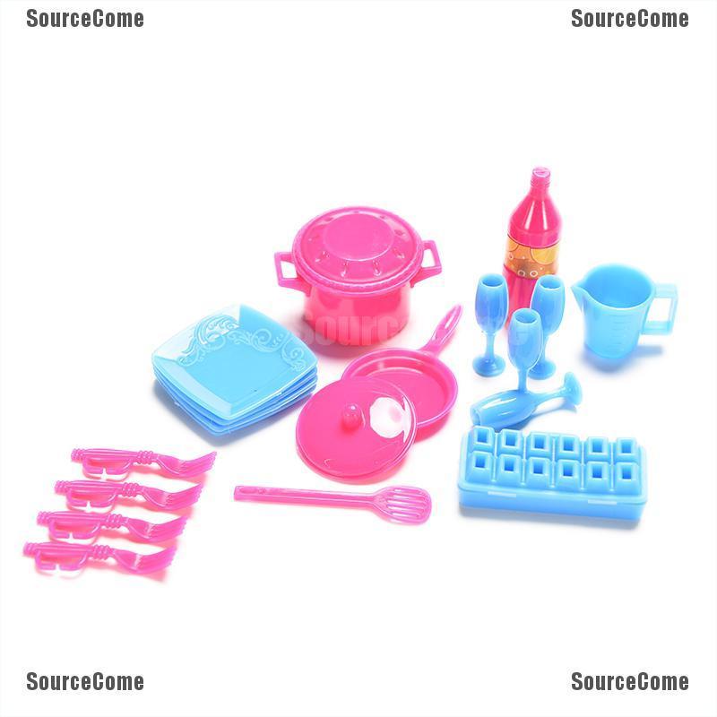 Set 18 Dụng Cụ Nhà Bếp Mini Màu Sắc Ngẫu Nhiên Cho Nhà Búp Bê