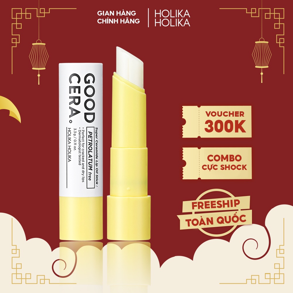 Son dưỡng môi Hàn Quốc Holika Holika Good Cera Super Ceramide cấp ẩm, giúp môi mềm mịn hồng hào - 3,3g