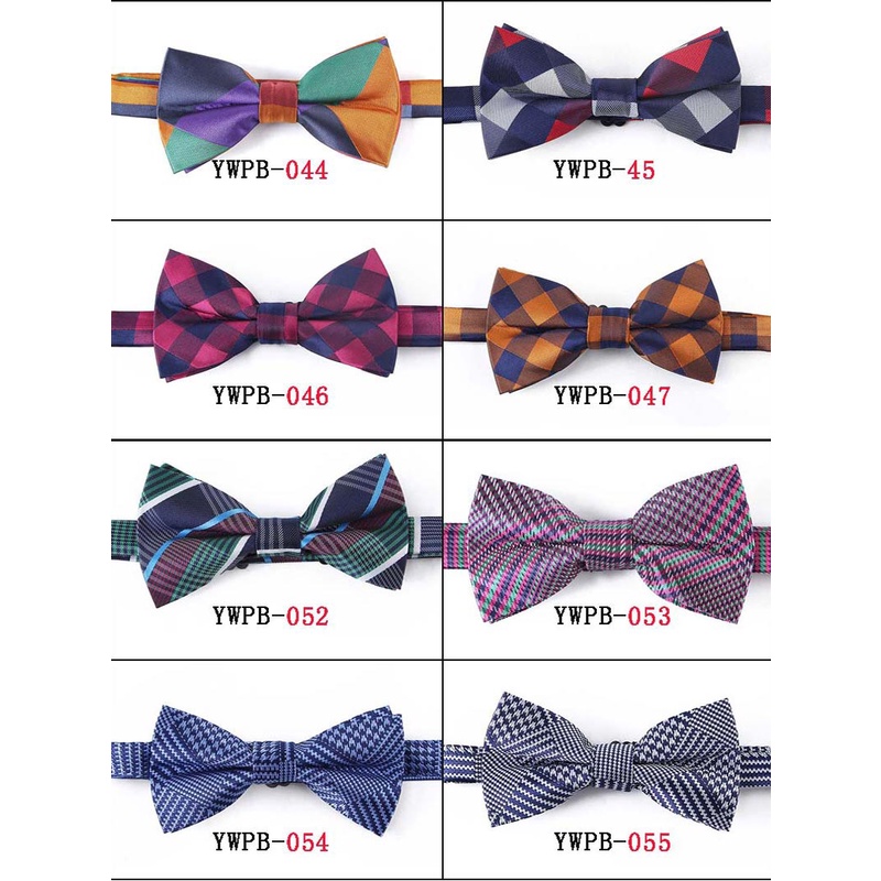 Cà Vạt Nơ Caro Sang Trọng 12CM * 6CM Cho Chú Rể