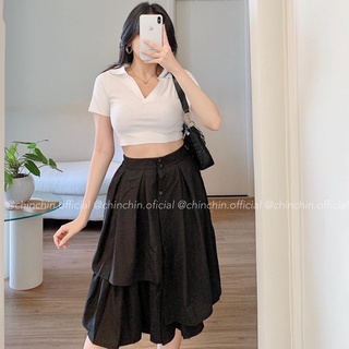 Váy midi xoè tà lệch