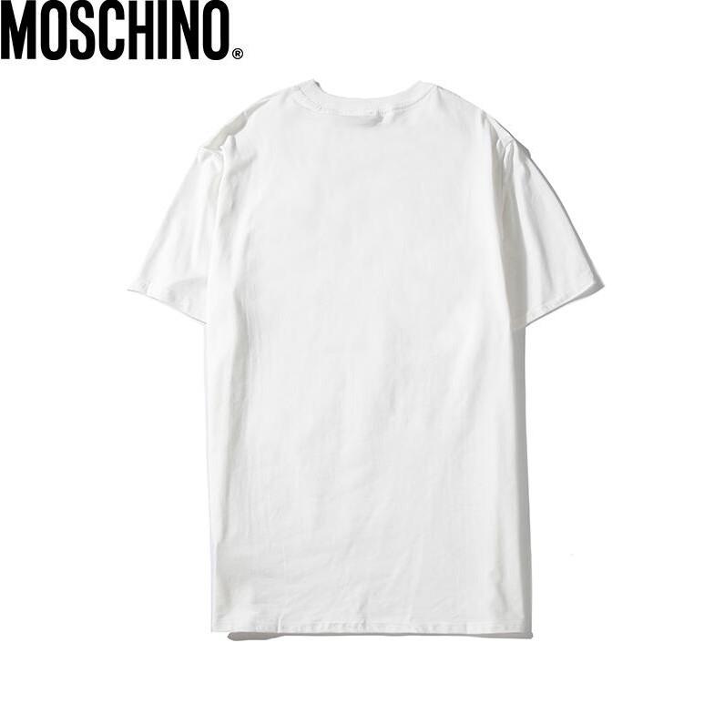 Áo thun vải cotton ngắn tay in họa tiết Moschino thời trang