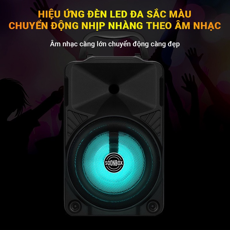 Loa Karaoke Bluetooth Cát Thái - S4, kết nối hai loa TWS, âm thanh Hifi mạnh mẽ, kèm giá đỡ điện thoại tiện lợi - S4