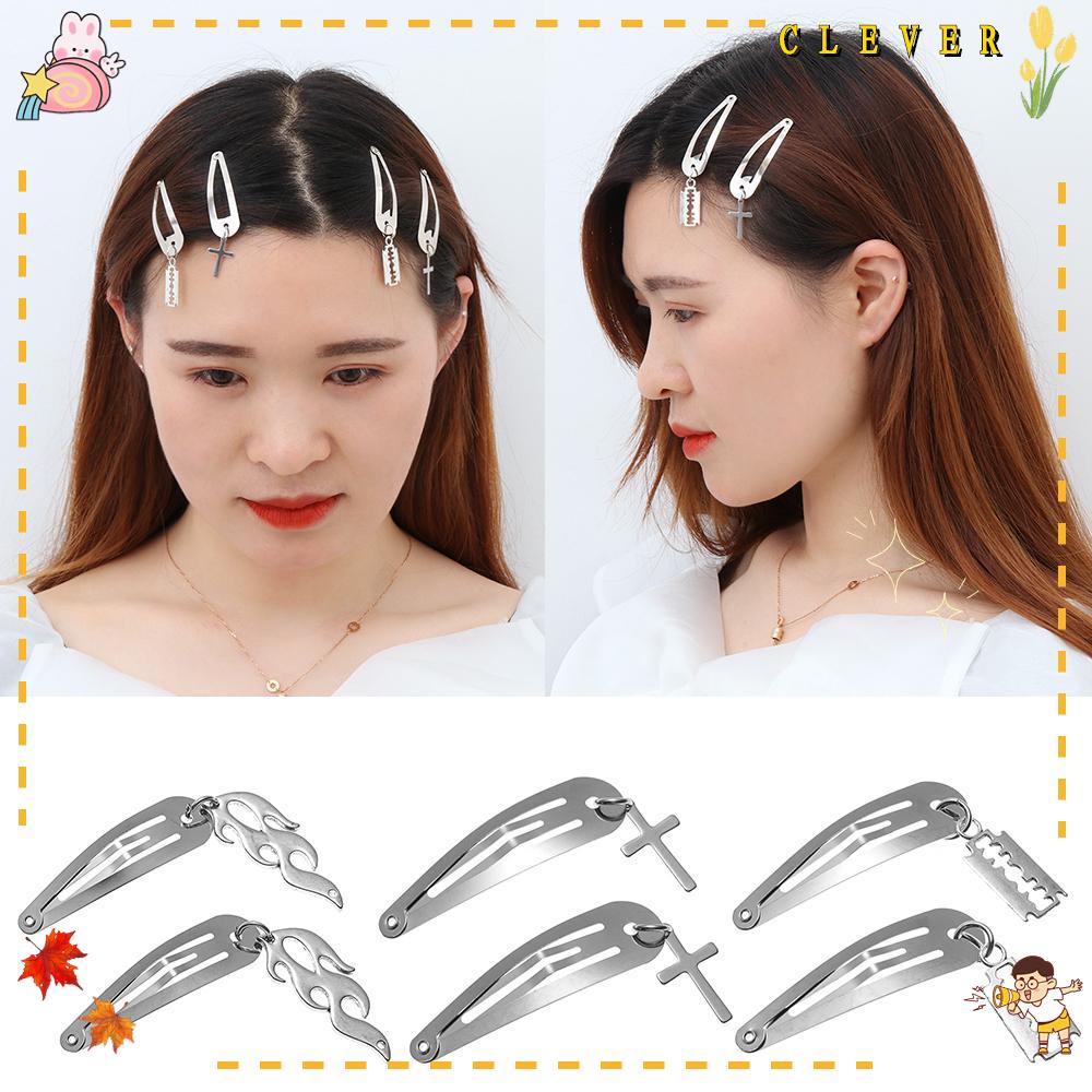 1 Cặp Kẹp Tóc Kim Loại Hình Trái Tim Thời Trang Cho Nữ