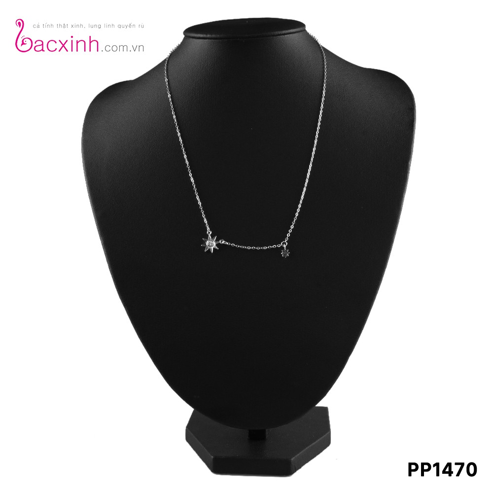 Dây chuyền bạc Ý 925 Bạc Xinh Huệ Ngân- Mặt trời tỏa nắng PP1470
