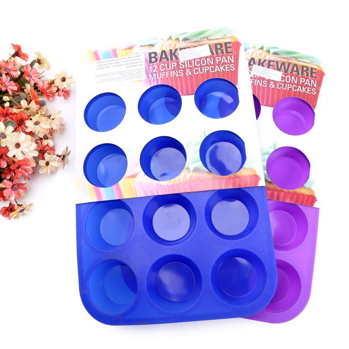 Khuôn Làm Bánh Cupcake Silicon 12 ô Uncle Bills KC0015