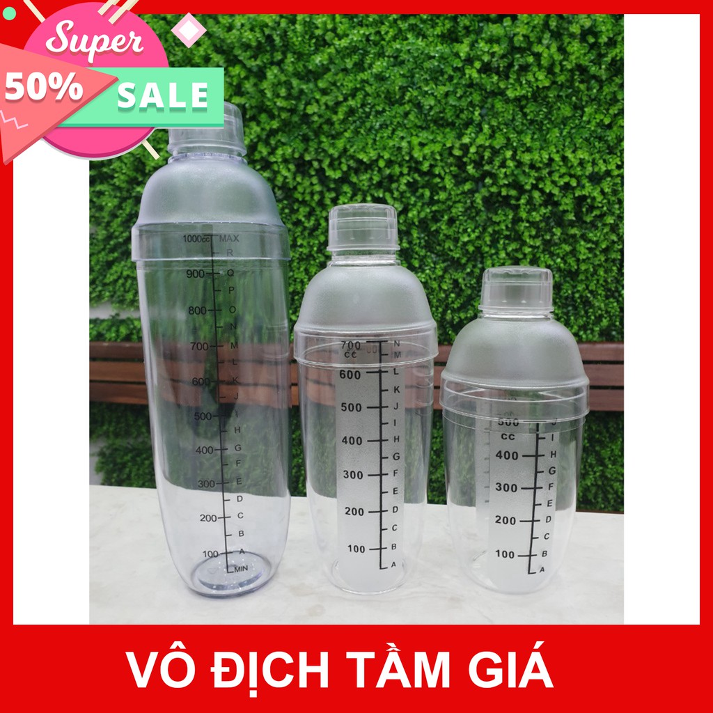 Bình lắc Nhựa Vạch Đen 350ml 530ml 700ml 1000ml
