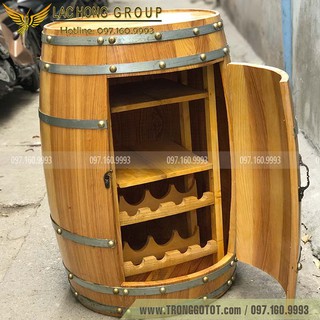 TỦ RƯỢU THÙNG GỖ SỒI TRANG TRÍ