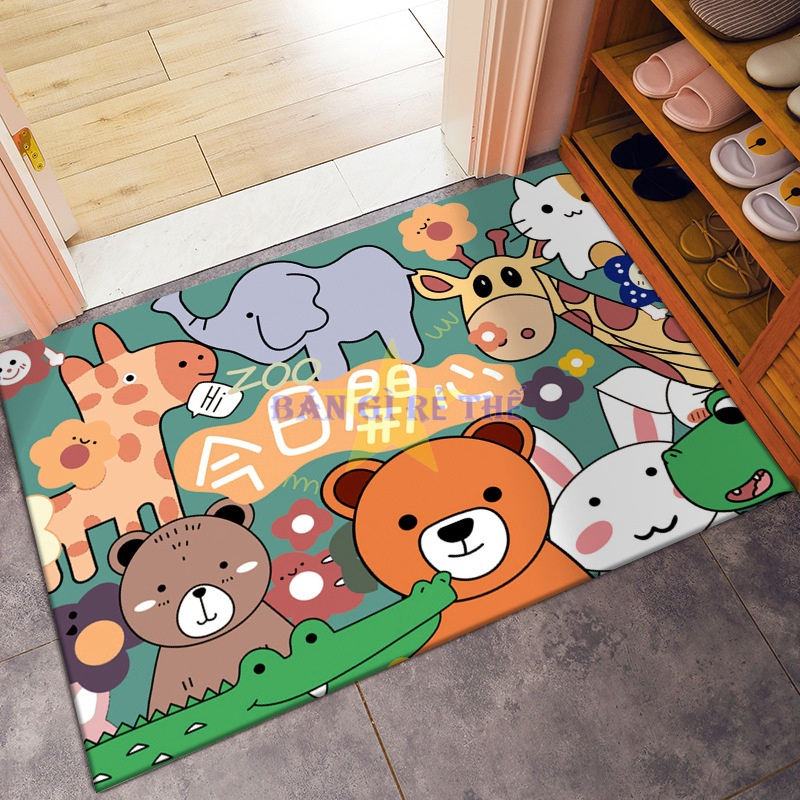 Thảm Chùi Chân Lau Chân Hình Thú 3d Mềm Mịn Dùng Cho lối Đi - Thảm Cửa - Phòng Khách