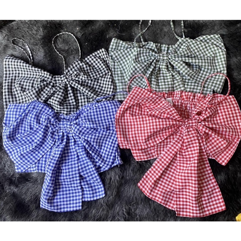 Áo Dây Croptop Đính Nơ Bản To Bigsize 70-95kg