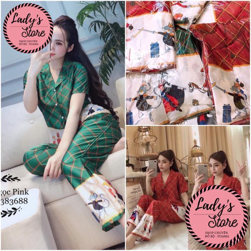 Bộ Đồ Lụa Pijama💖 Bộ Mặc Nhà Bộ Lụa Quần Suông☘️ [Mát Lịm] [Kèm Video] | BigBuy360 - bigbuy360.vn