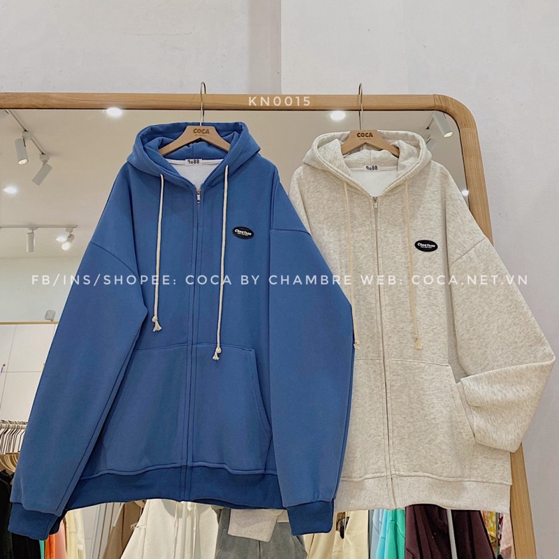 [KN0015]🐮 Áo khoác HOODIE ZIP nỉ lót lông may logo cao su CHOA YUNO form rộng (Có sẵn/ảnh thật) | BigBuy360 - bigbuy360.vn
