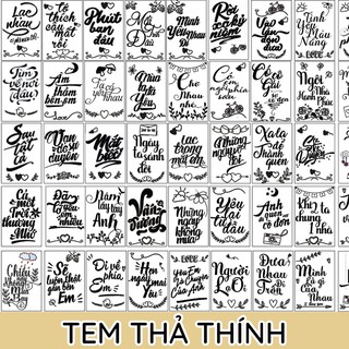 [Hàng chính hãng NIBO] 90 tem sticker typography dán chai nhựa độc đáo, siêu chất